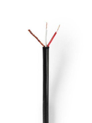 Кабел за микрофон, 2х0.08mm2, стерео, Cu, черен, NEDIS CABR1508BK1000