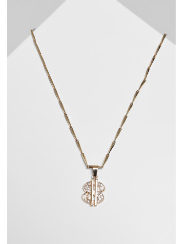 Колие с висулка "долар" - златен цвят