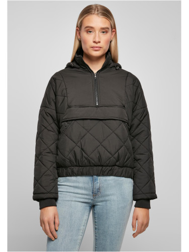 Women's Oversized Diamond Quilted Tug Jacket Black