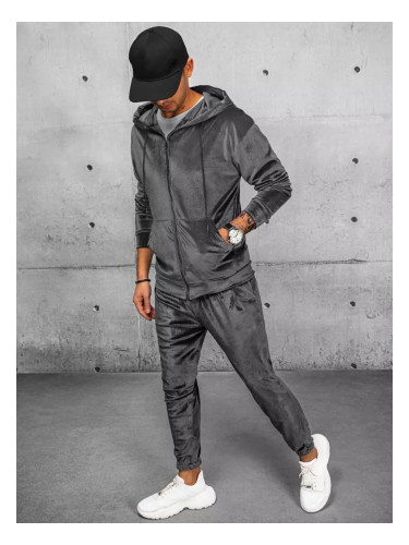 Men's Grey Velour Dstreet Tracksuit