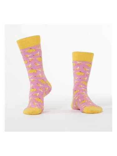 Men's pink socks with bananas