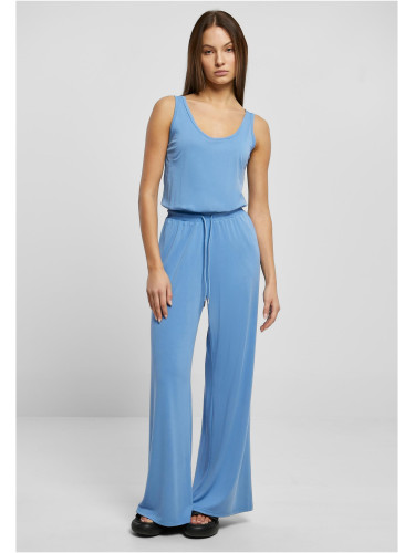 Women's modal long-sleeved jumpsuit in blue