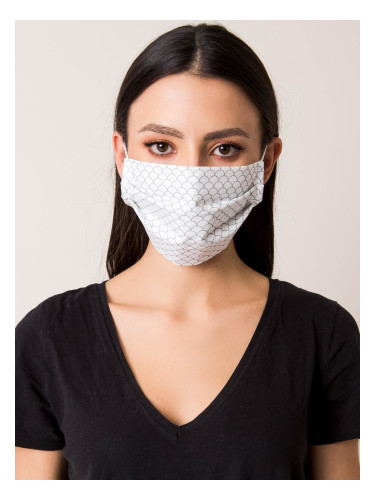 White, reusable, patterned protective mask