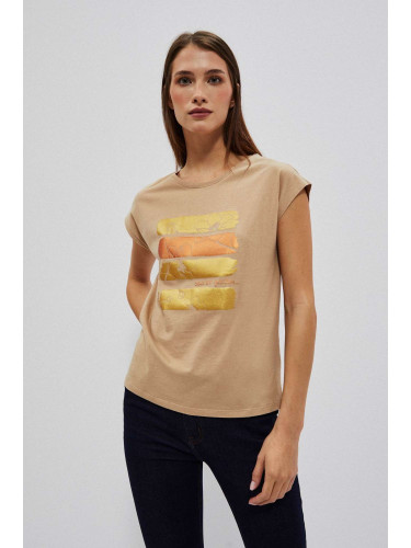 Marisse Women's T-Shirt L-Ts-4038 D.Beige