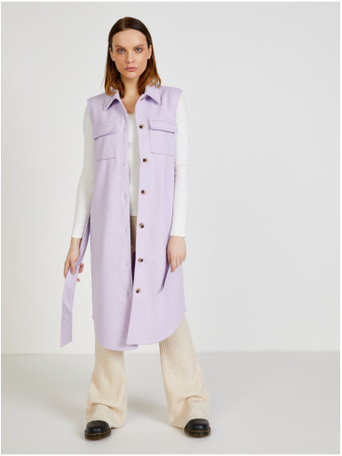 Светло лилаво дълга жилетка парчета Haven - жени