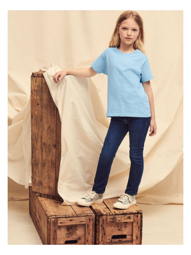 Blue T-shirt for Children Original Fruit of the Loom