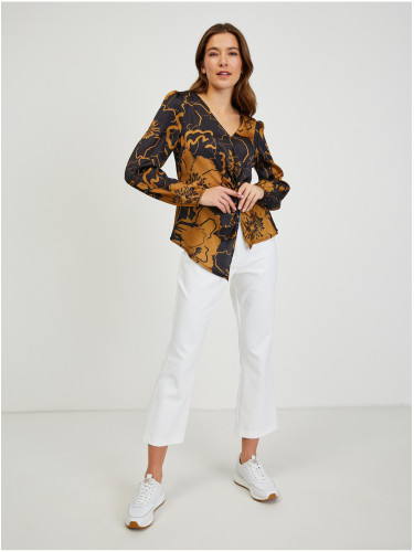 Orsay Brown-Black Women's Satin Floral Blouse - Women's