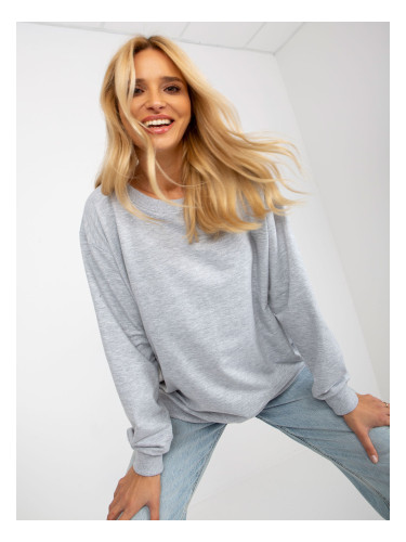 Women's grey basic sweatshirt without hood