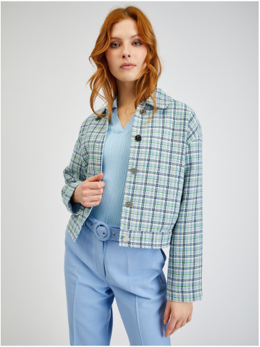 Orsay Light Blue Women's Plaid Blazer - Women's