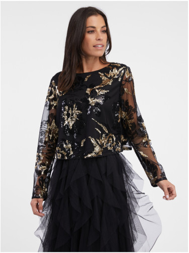 Orsay Black Women's Patterned Blouse with Sequins - Women's