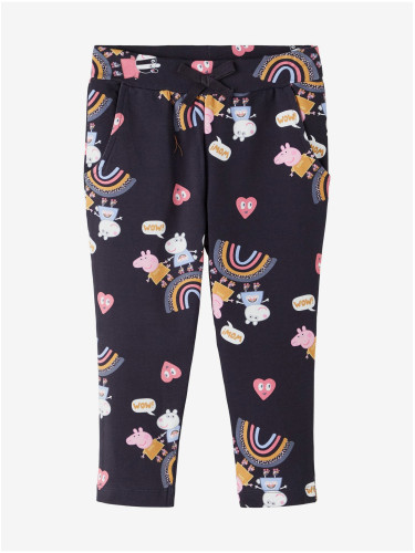 Dark blue patterned sweatpants for girls name it Jina Peppa Pig - Girls