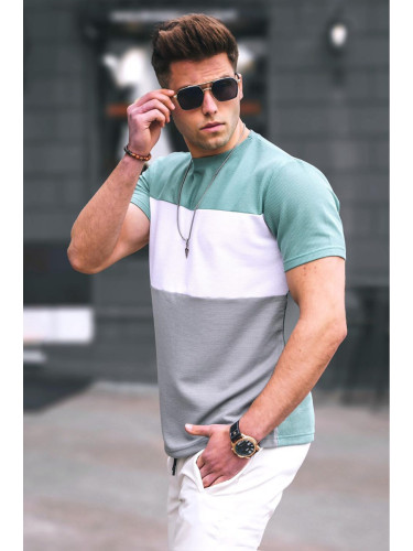 Madmext Men's Color Blocked Mint Green T-Shirt