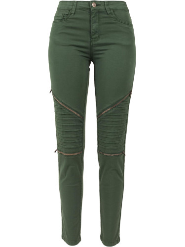 Women's stretch biker trousers - olive