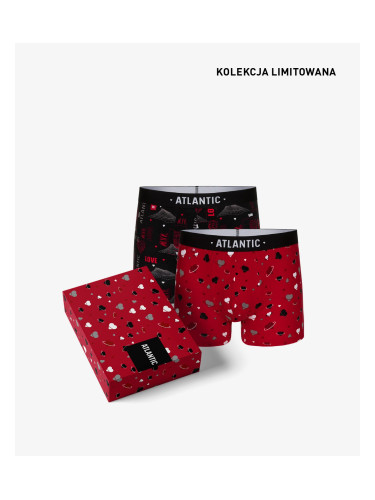 Men ́s boxers Love ATLANTIC 2Pack + gift box - black, red