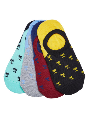 Reccyled Yarn Invisbile Palmtree Socks 4-Pack Multicolor
