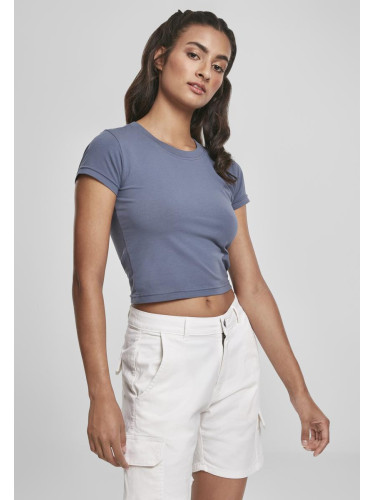 Women's stretch jersey Cropped Tee vintageblue