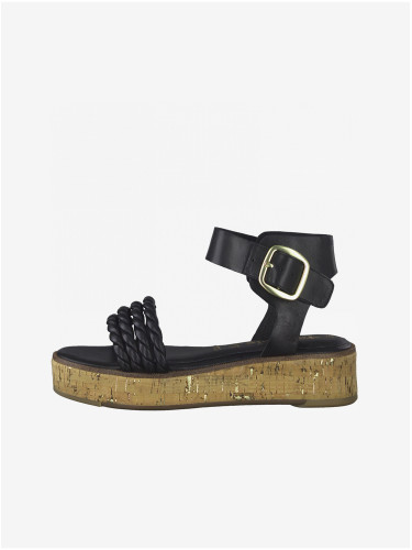 Black leather sandals Tamaris - Women's