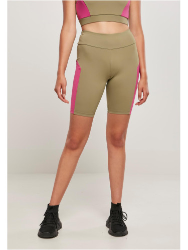 Women's Color Block Cycle Khaki/Light Purple Shorts