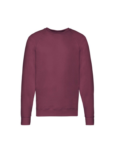 Burgundy men's sweatshirt Lightweight Raglan Sweat Fruit of the Loom