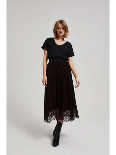 Marisse Chestnut Flared Midi Skirt