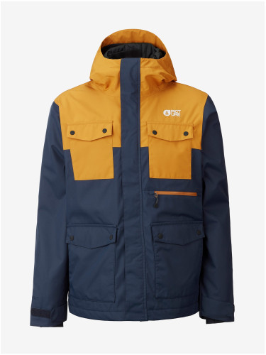 Orange-Dark Blue Men's Hooded Jacket Picture - Men