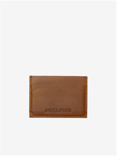 Brown Men's Leather Credit Card Case Jack & Jones Side - Mens