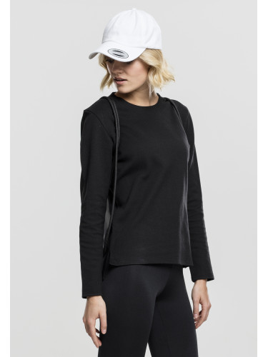 Дамски черен суитшърт с дълъг ръкав