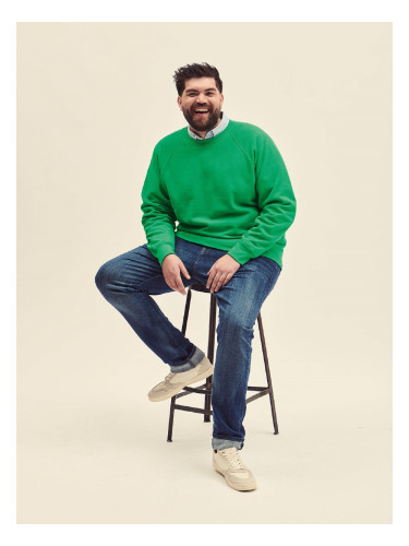 Zielona bluza męska Raglan Sweat Fruit of the Loom