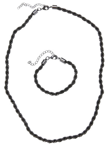 Set of Charon necklace and bracelet made of gunmetal