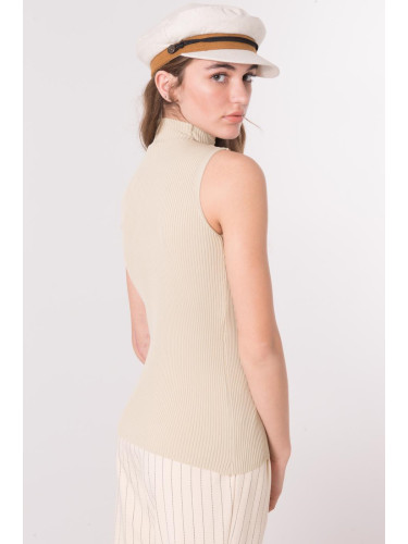 BSL Beige striped turtleneck