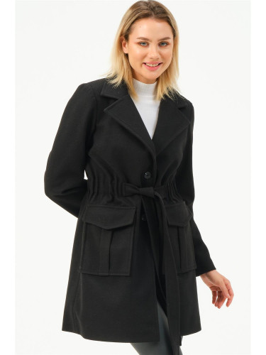 Z6778 DEWBERRY WOMEN'S COAT-BLACK