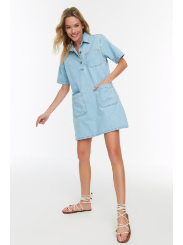 Рокля от деним Trendyol Light Blue