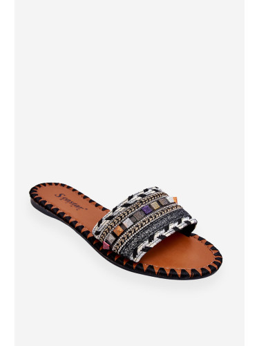 Boto Дамски украсени чехли Bellisa Black