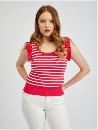 Orsay White-Pink Women's Striped T-Shirt - Women's