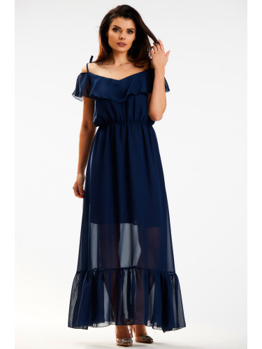 Awama Woman's Dress A573 Navy Blue
