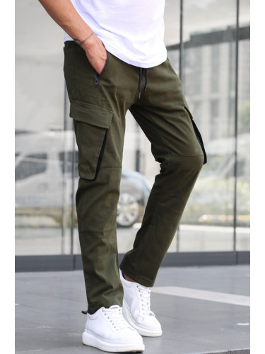 Madmext Khaki Cargo Pocket Jogger Pants 5791