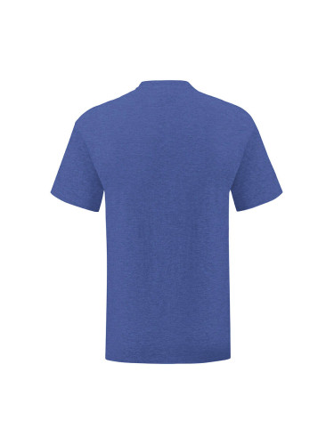 Blue Iconic Combed Cotton T-shirt with Fruit of the Loom Sleeve