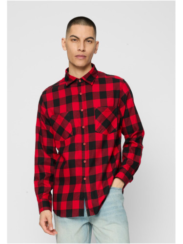 Plaid flannel shirt blk/red