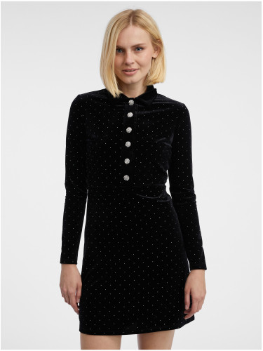 Orsay Black Women's Patterned Velvet Dress - Women's