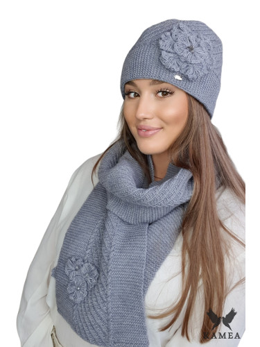 Дамски комплект Kamea Kamea_Set_Hat&Scarf_K.22.207.06_Grey