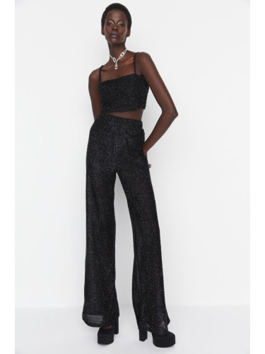 Trendyol Shiny Black Bottom and Top Set