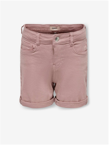 Pink Girly Denim Shorts ONLY Phine - Girls