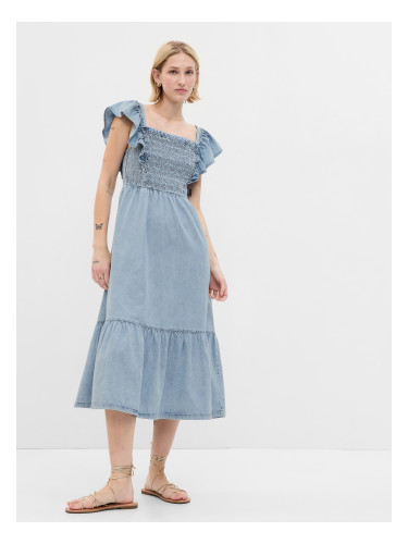 GAP Denim Midi Dress with Ruffles - Ladies