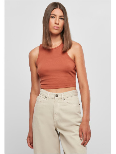 Women's Terracotta Cropped Rib Top