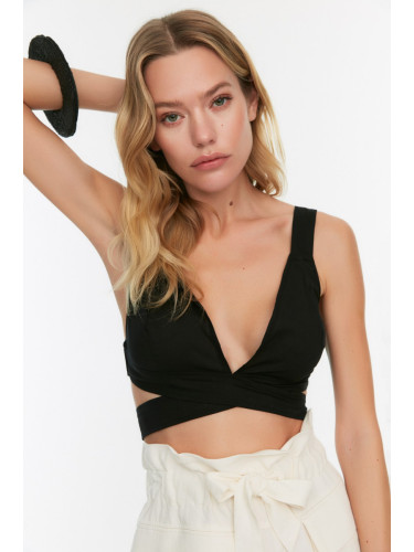 Trendyol Black Low-Cut Beach Blouse