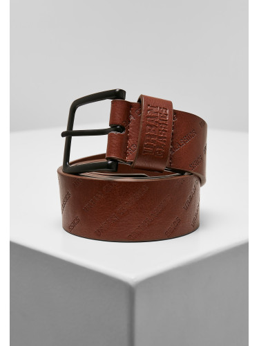 Allover logo strap cognac brown