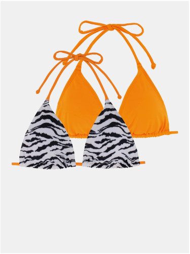 Set of two women's bikini tops in orange and white DORINA Avalon