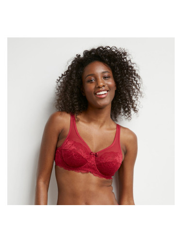 DIM GENEROUS ESSENTIEL UNDERWIRE BRA - Women's lace bra - dark red