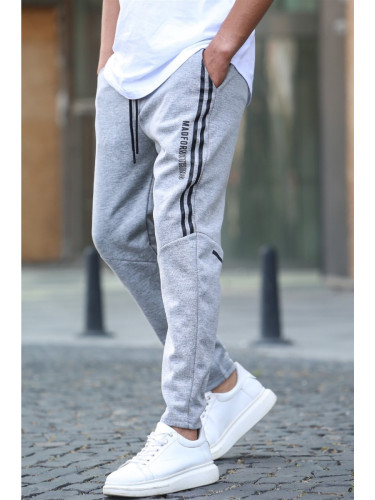 Madmext Gray Printed Jogger Pants 5476