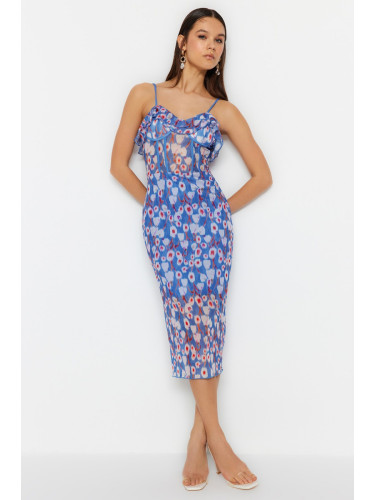 Trendyol многоцветен тюл елегантна вечерна рокля